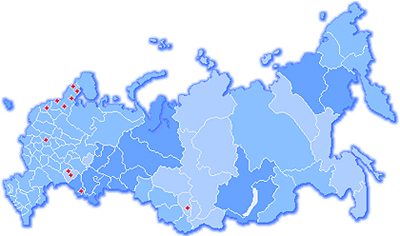 Ознакомительные визиты - карта России, РФ